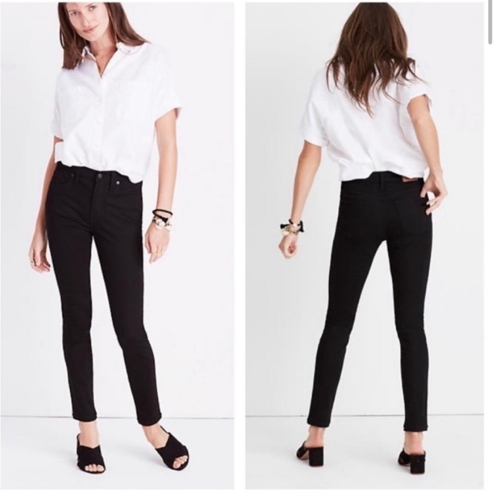 Madewell 9" High-Rise Skinny Jeans in ISKO Stay Black